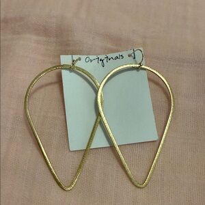 Gold Teardrop Hoop Earrings